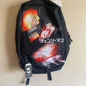 Black graphic backpack chainsaw man